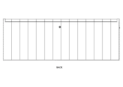 Rear view of garden sauna with terrace Caldori Primatherma SGT showing ventilation system and rear facade structure