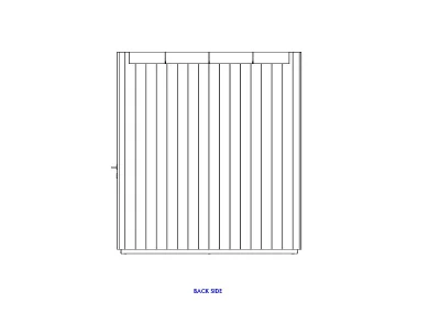 Caldori Therma Suprema premium outdoor sauna - drawing of back side