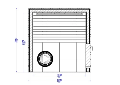 Caldori Therma Suprema premium outdoor sauna - drawing with dimensions