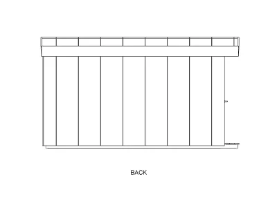 Therma Imperia SR sauna technical drawing rear elevation